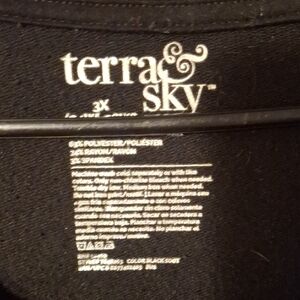 Terra & Sky Elegant Black Blouse 3X